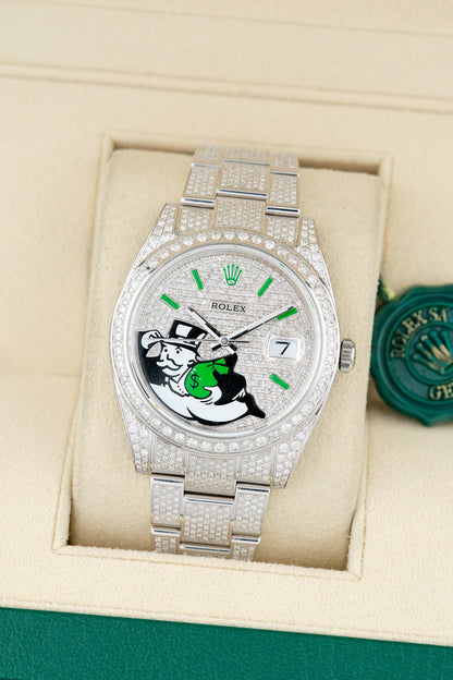 Rolex Datejust 41 Iced Out Monopoly Customized 126300 2022