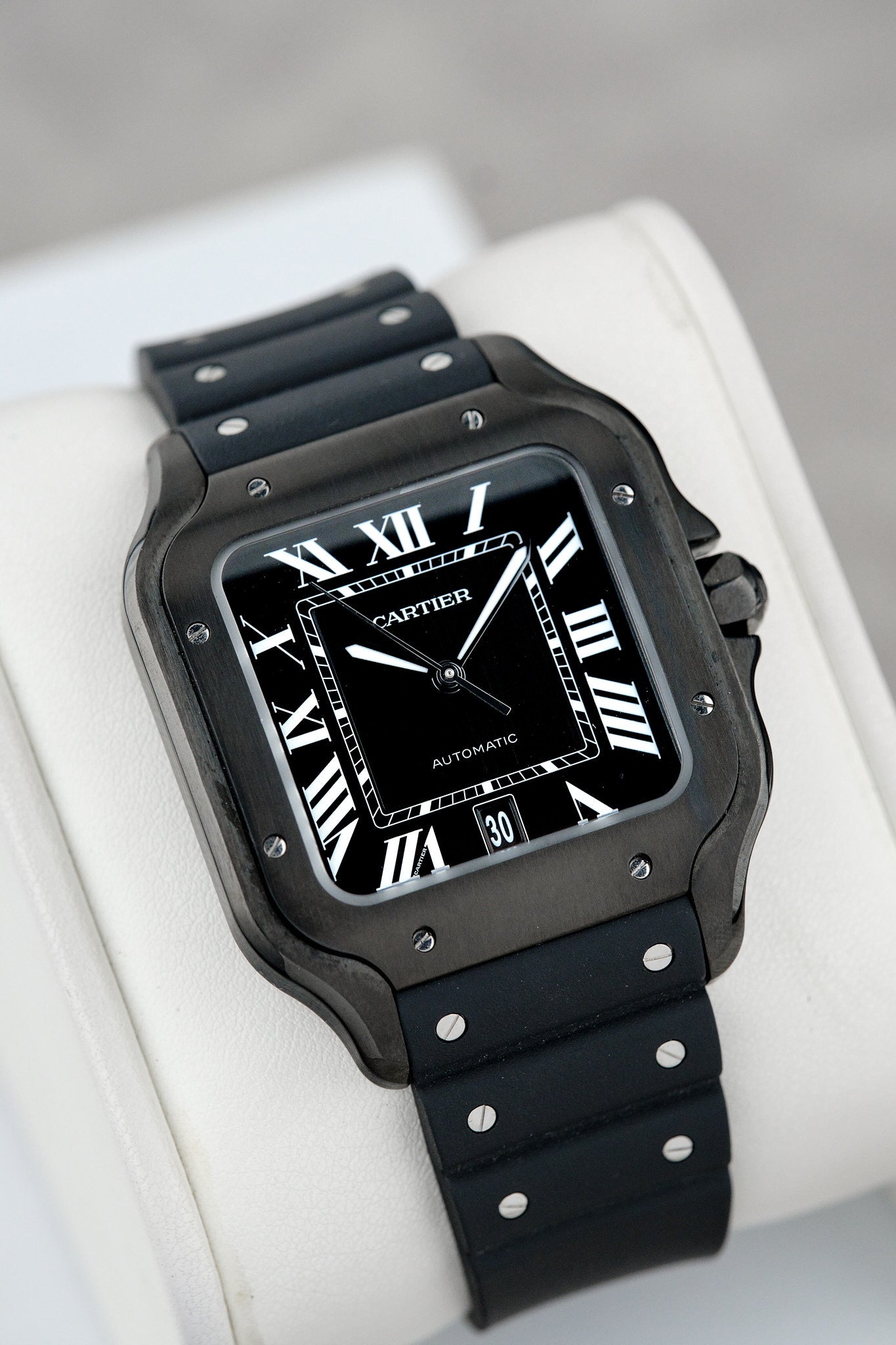 Santos Black Cartier Santos De Cartier Large Black ADLC Steel