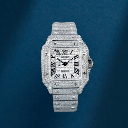 Santos De Cartier Medium Iced Out WSSA0029 2023