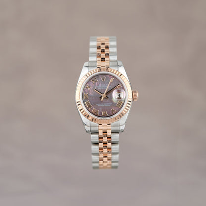 Rolex Datejust Two Tone Rose Gold Tahitian Mother of Pearl Roman 179171 2006