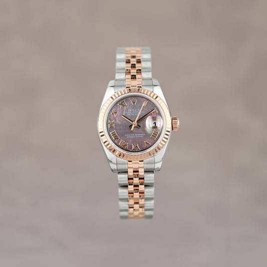 Rolex Datejust Two Tone Rose Gold Tahitian Mother of Pearl Roman 179171 2006