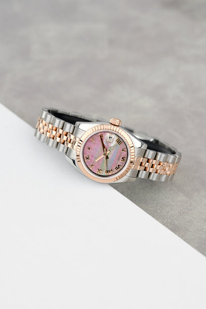 Rolex Datejust Two Tone Rose Gold Tahitian Mother of Pearl Roman 179171 2006