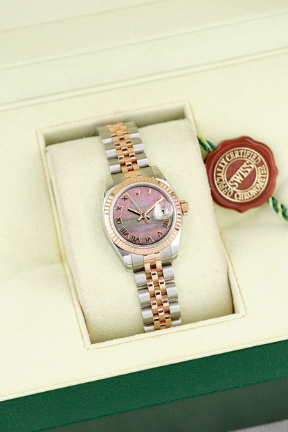 Rolex Datejust Two Tone Rose Gold Tahitian Mother of Pearl Roman 179171 2006