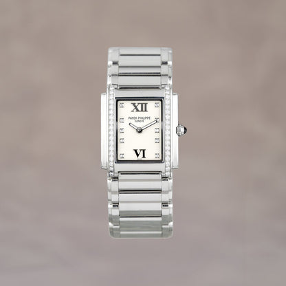 Patek Philippe Twenty ~4 White w/ Diamonds 25mm 4910 2008