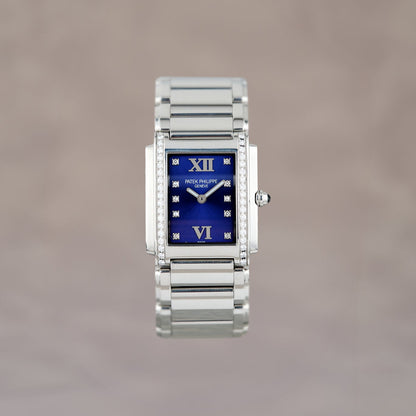 Patek Philippe Twenty~4 Blue Dial With Diamonds 4910/10A-012