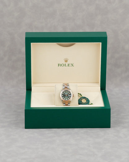 Rolex Datejust 28 Two Tone Rose Gold Green w/ Diamonds 28mm 279171 2020
