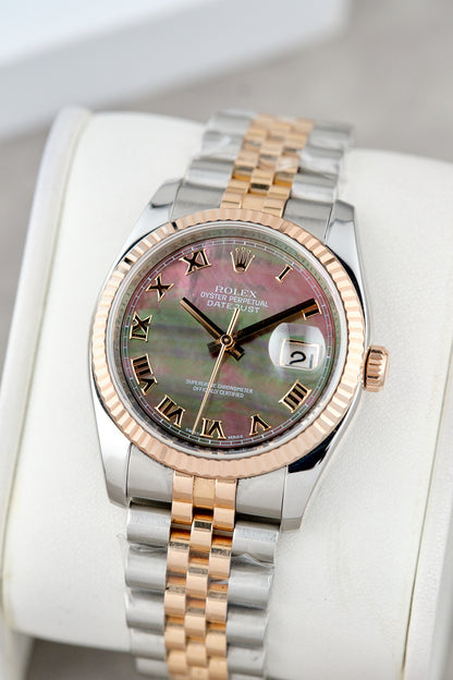 [RESERVED] Rolex Datejust 36 Two Tone Rose Gold Tahitian Mother of Pearl Roman 116231 2012