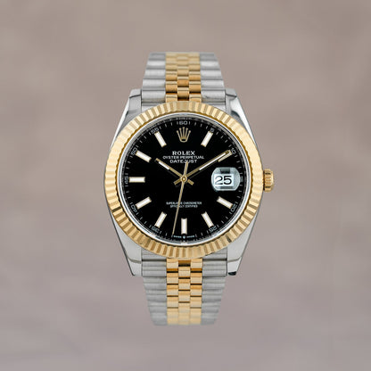 [RESERVED] Rolex Datejust 41 Two Tone Yellow Gold Black Dial