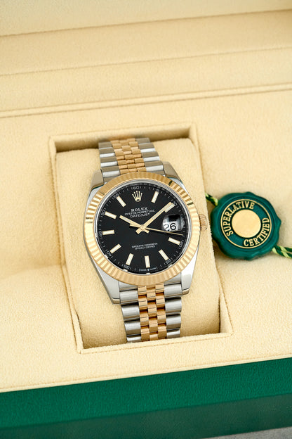 [RESERVED] Rolex Datejust 41 Two Tone Yellow Gold Black Dial