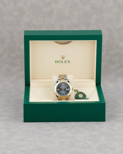 Rolex Datejust 41 Two Tone Yellow Gold Wimbledon Smooth 40mm 126303 2018