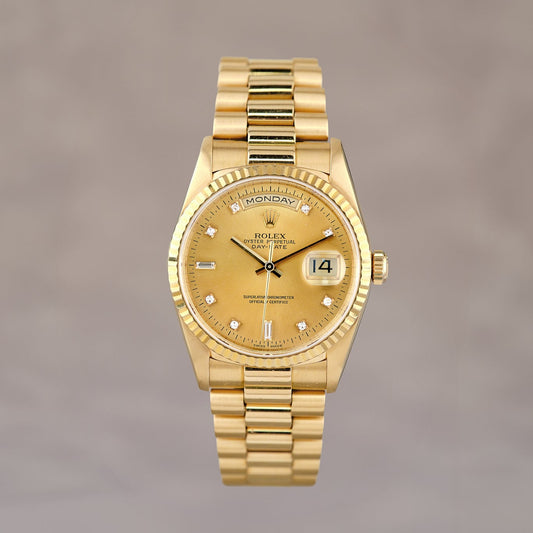 Rolex Daydate 36 Full Yellow Gold with Diamonds 36mm 18238 1995