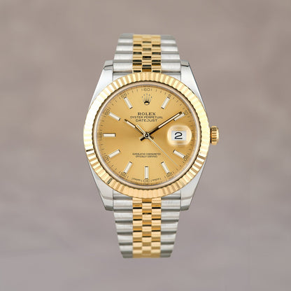 Rolex Datejust 41 Two Tone Yellow Gold Champagne Dial