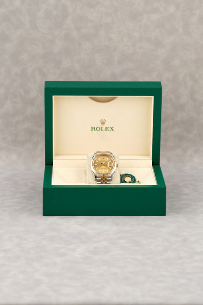 Rolex Datejust 41 Two Tone Yellow Gold Champagne Stick 41mm 126333 2018