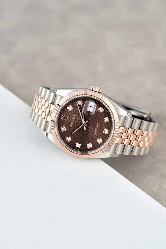 Rolex Datejust 36 Two Tone Rose Gold Choco Anniversary with Diamonds 36mm 126231 2018