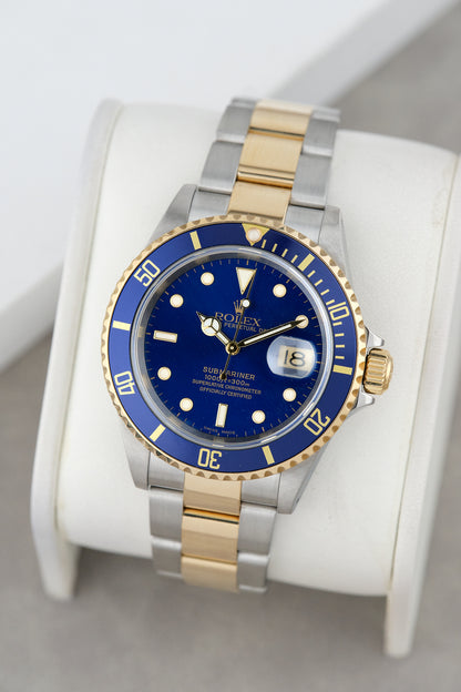 Rolex Submariner Date 40 Two Tone Yellow Gold Bluesy Pre-Ceramic 16613 1996