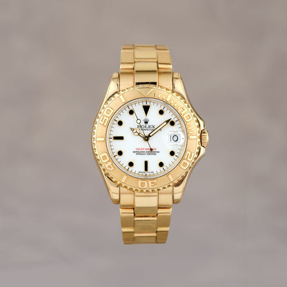 Rolex Yachtmaster 35 Full YG White Dial 35mm 68628 1996