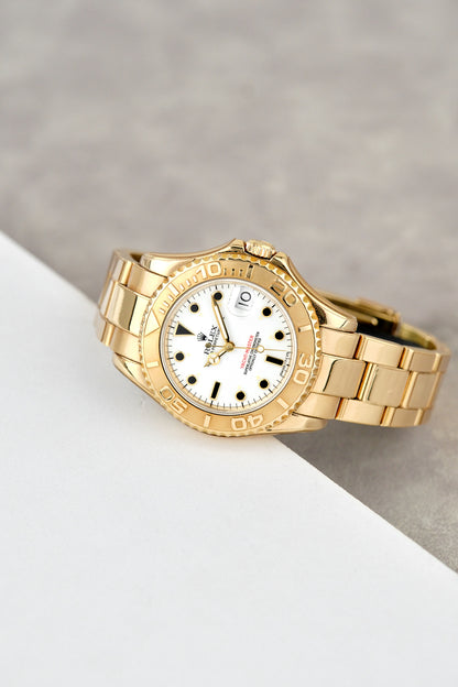 Rolex Yachtmaster 35 Full YG White Dial 35mm 68628 1996