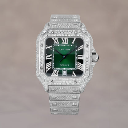 Cartier Santos Large Green Iced Out Large WSSA0018/4072 2022