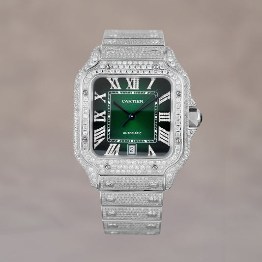 Cartier Santos Large Green Iced Out Large WSSA0018/4072 2022
