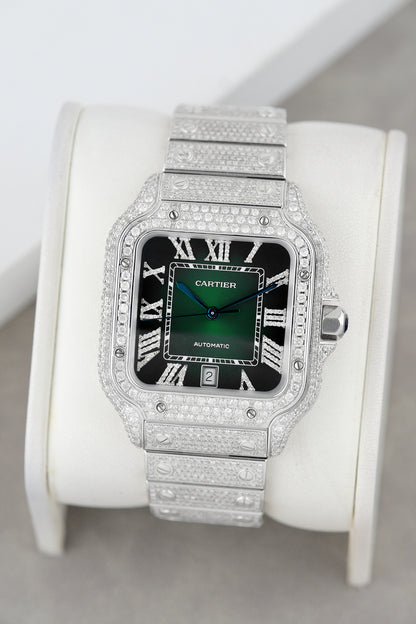 Cartier Santos Large Green Iced Out Large WSSA0018/4072 2022