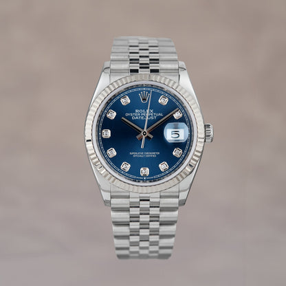 Rolex Datejust 36 Blue Dial With Diamonds 126234
