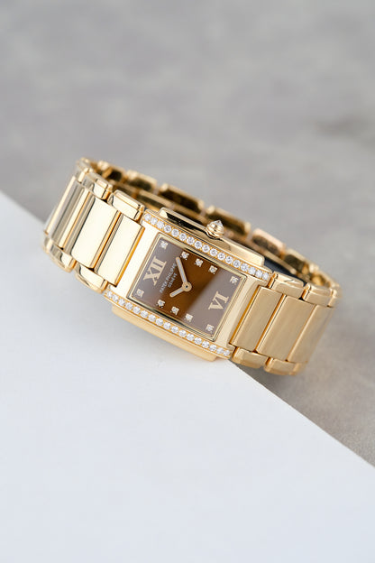 Patek Twenty ~ 4 Rose Gold Choco Dial With Diamonds 4910