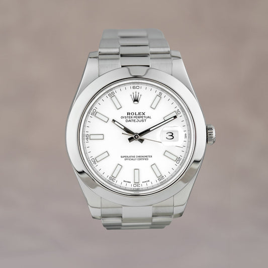 Rolex Datejust II 41 White Stick Smooth 41mm 116300 2016