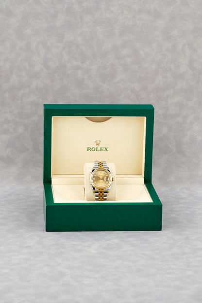 Rolex Datejust 36 Two Tone Yellow Gold Champagne Dial With Diamonds