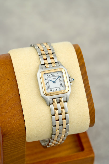 Cartier Panthere Small Two Tone Yellow Gold White Dial Small