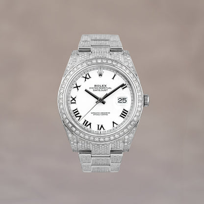 Rolex Datejust 41 Iced Out White Dial