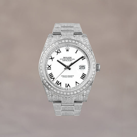 Rolex Datejust 41 Iced Out White Dial