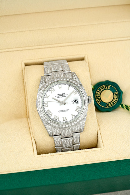 Rolex Datejust 41 Iced Out White Roman 126300 2022