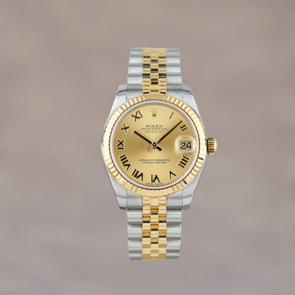 [RESERVED] Rolex Datejust 31 Two Tone Yellow Champagne Roman Dial