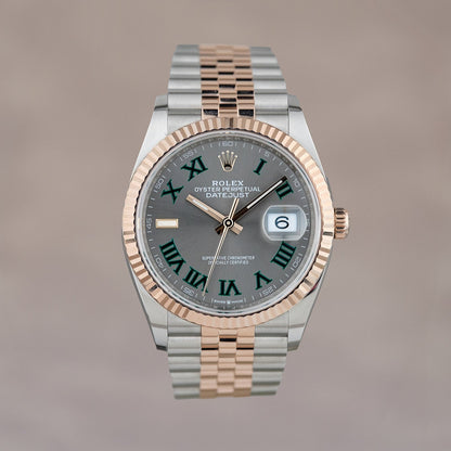 Rolex Datejust 36 Two Tone Everose Wimbledon Dial 126231 2025 (Brand New)
