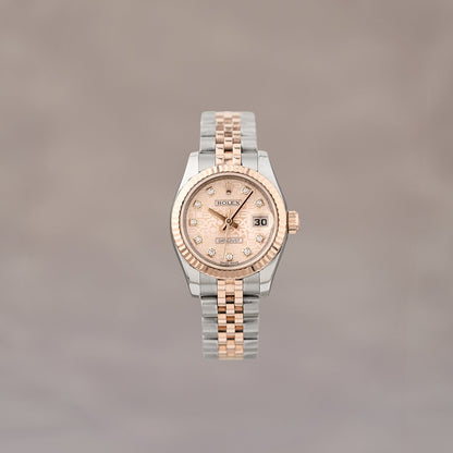 Rolex Lady Datejust 26 Two Tone Rose Gold Sundust Anniversary Dial With Diamonds 179171 2015