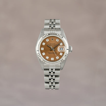 Rolex Datejust 26 Salmon Dial With Diamonds
