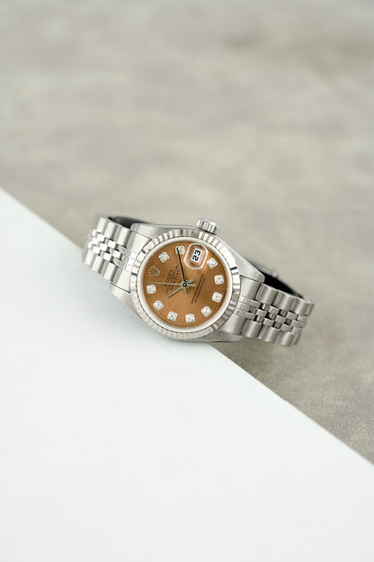 Rolex Datejust 26 Salmon Dial With Diamonds