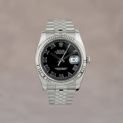 Rolex Datejust 36 Black Roman DIal