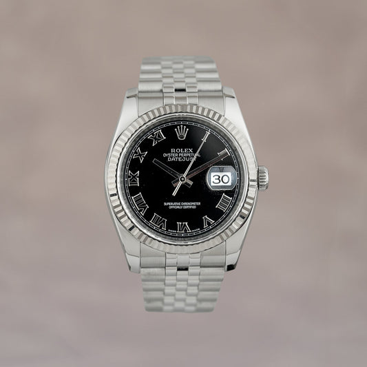 Rolex Datejust 36 Black Roman Dial