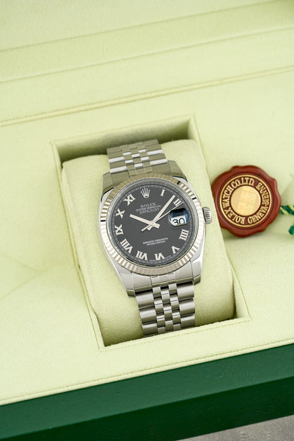 Rolex Datejust 36 Black Roman DIal