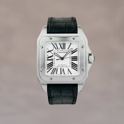 Cartier Santos 100 XL White Dial W20073X8