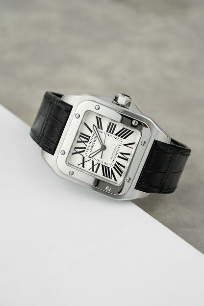 Cartier Santos 100 XL White Dial W20073X8