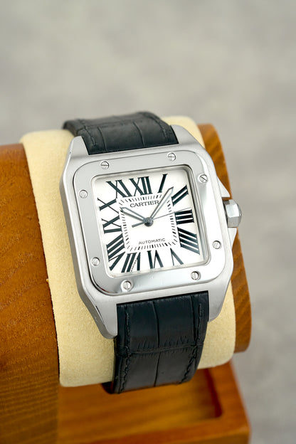 Cartier Santos 100 XL White Dial W20073X8