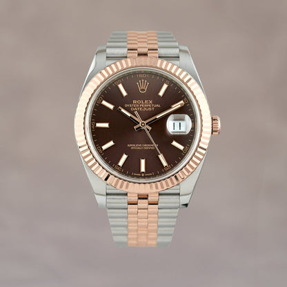 Rolex Datejust 41 Two Tone Everose Choco Dial