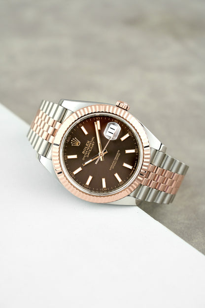 Rolex Datejust 41 Two Tone Rose Gold Choco Dial 126331 2022