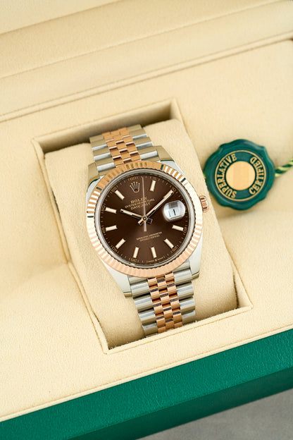 Rolex Datejust 41 Two Tone Rose Gold Choco Dial 126331 2022