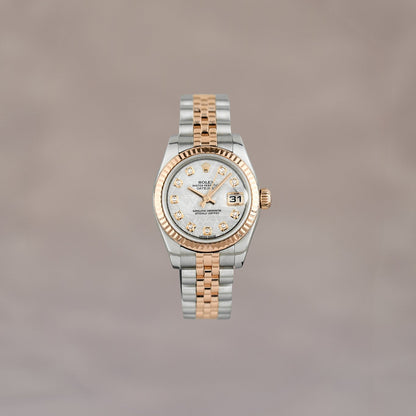Rolex Datejust 26 Two Tone Rose Gold Meteorite with Diamonds 26mm 179171 2015
