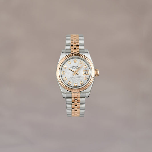 Rolex Datejust 26 Two Tone Rose Gold Meteorite with Diamonds 26mm 179171 2015