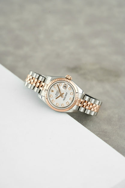 Rolex Datejust 26 Two Tone Rose Gold Meteorite with Diamonds 26mm 179171 2015
