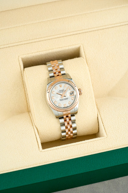 Rolex Datejust 26 Two Tone Rose Gold Meteorite with Diamonds 26mm 179171 2015